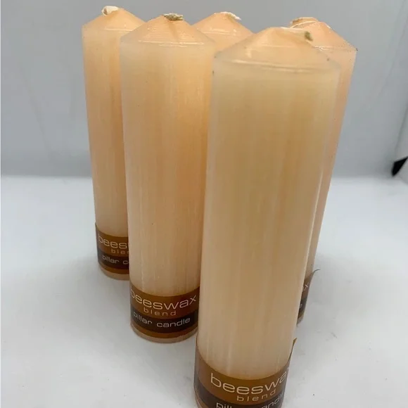 Limited Edition Pale Pink Beige Beeswax Blend Candles Pack of 6 14.5cm x 3.8cm - Picture 6 of 6